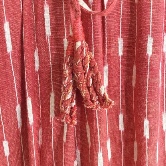 Kopal Suman Woven Stripe Pull On Pants Red White - Picture 4 of 8